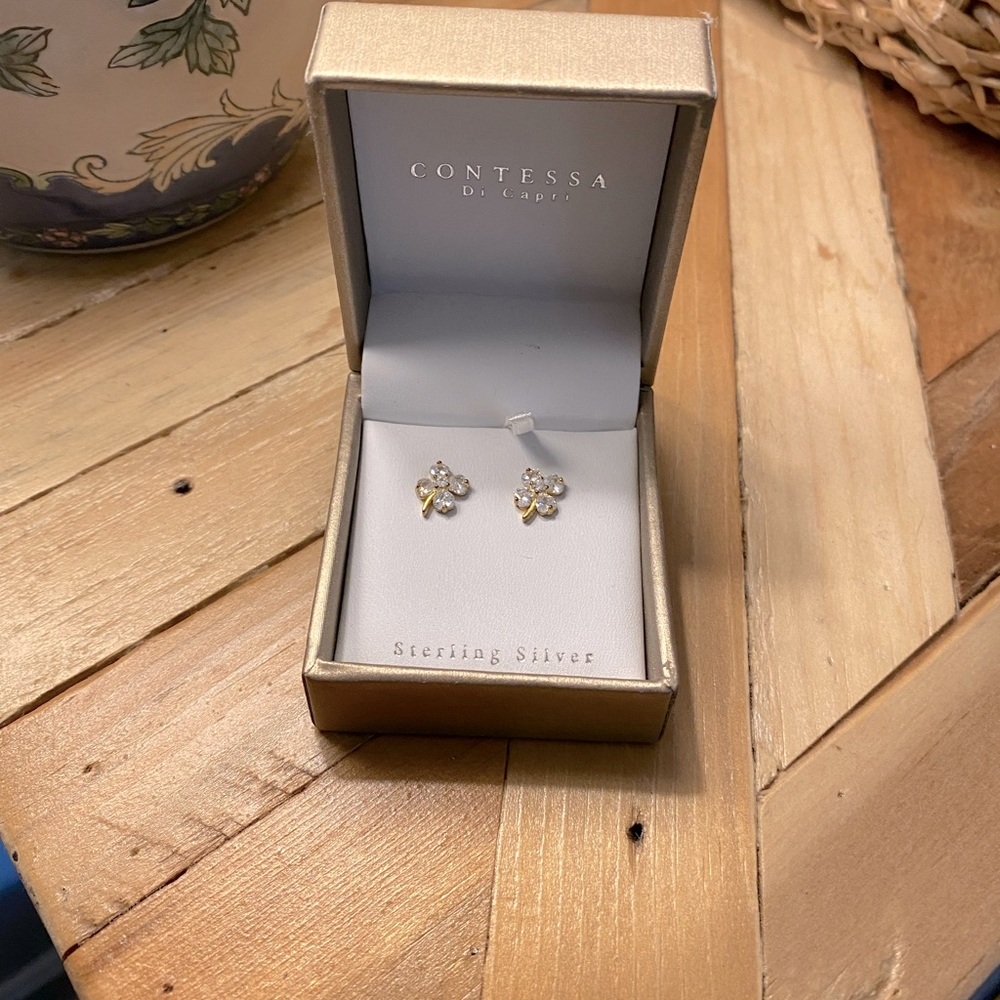 Sterling silver Four Leaf Clover Earrings